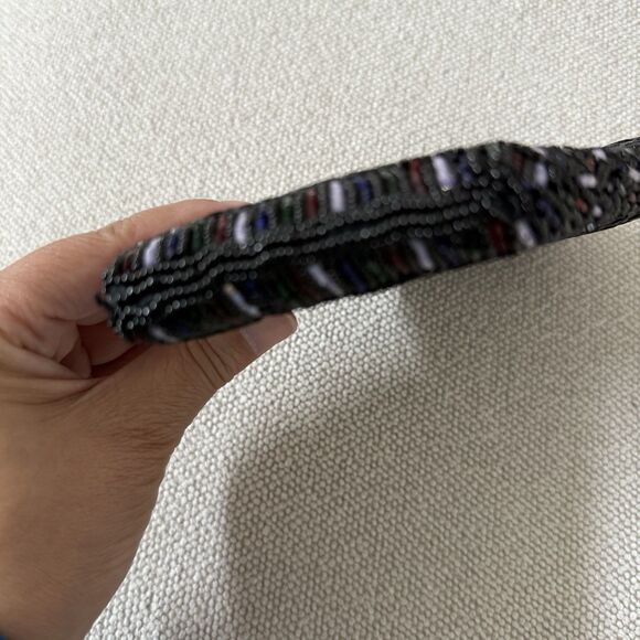 VTG Multi-Color Beaded Shell Clutch Neiman Marcus 20s Art Deco Scalloped Evening - Picture 8 of 9